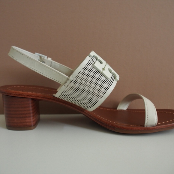 Tory Burch Lowell II Perforated Sandals-S:8 Ivory - Picture 6 of 10